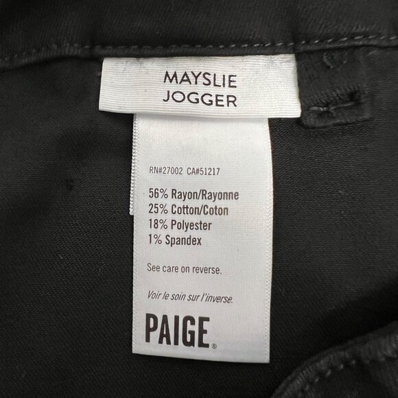 Paige Womens Maysie Jogger Jeans Zip Ankle Black Size 27 Waist - Picture 8 of 8